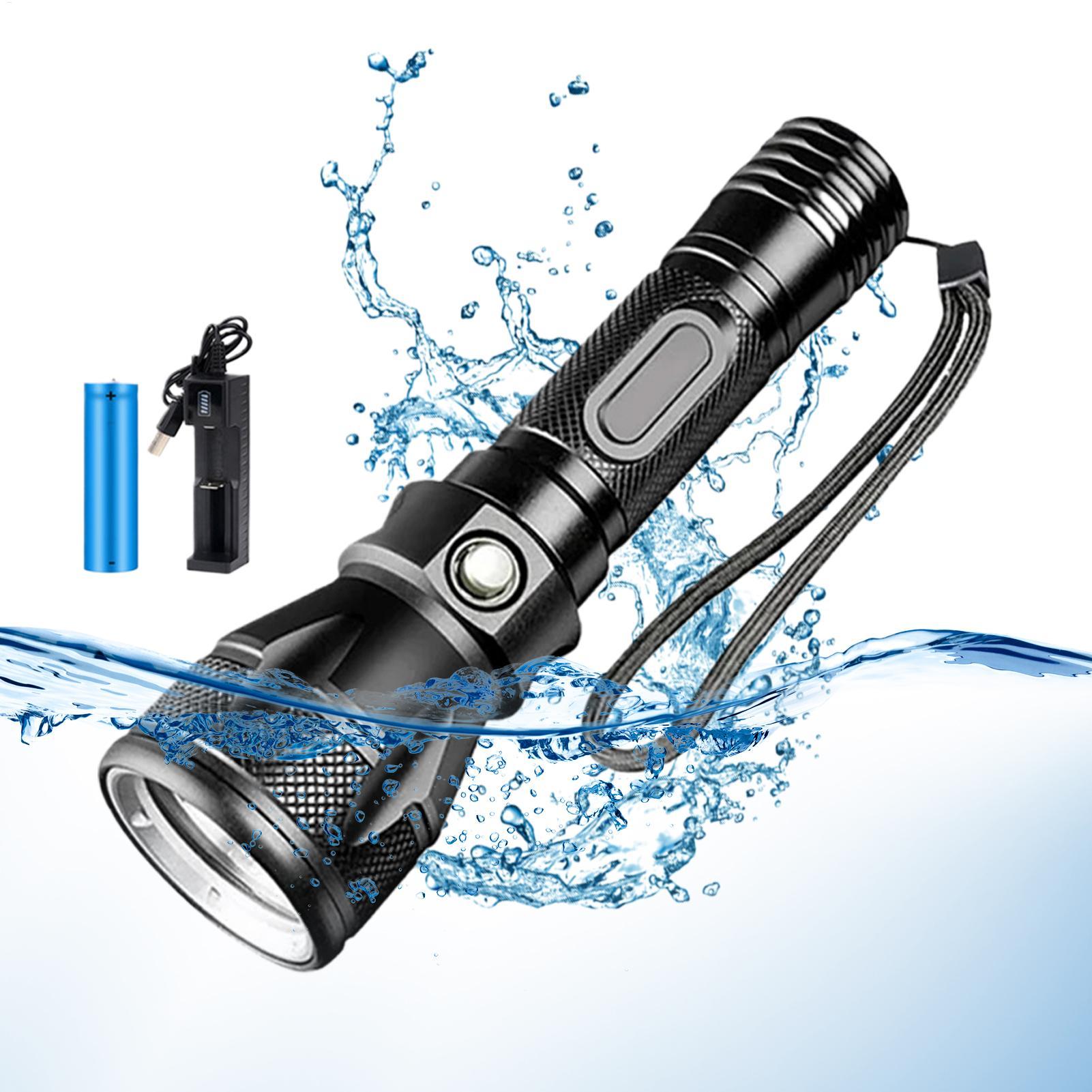 Underwater Flashlight - Torcia Subacquea LED Ricaricabile a 3